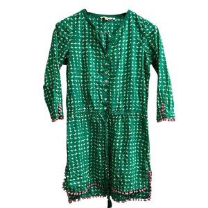 Boden Green and White Jumpsuit with Pink Accents